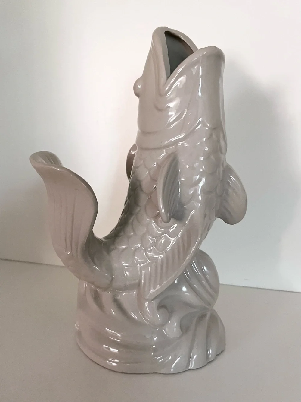 Koi fish glazed ceramic vase